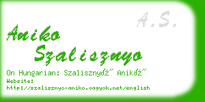 aniko szalisznyo business card